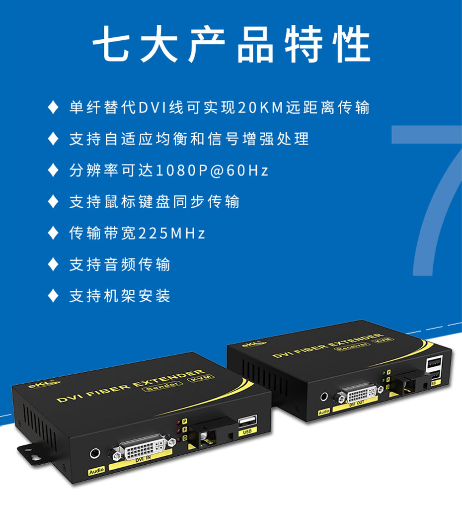 20千米DVI光端机DFKU200七大产品特性